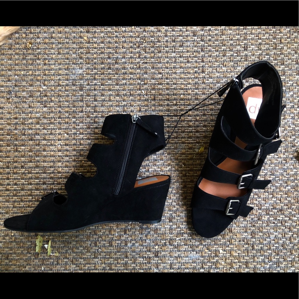 DV by Dolce Vita Leann Gladiator Wedge Sz9.5 Black